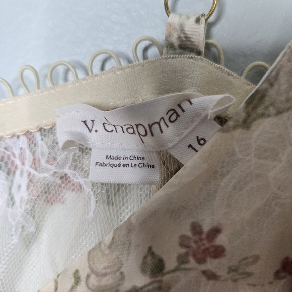 V. Chapman Carmel Valley Rose Jolie Floral Ruffle Lace Maxi Dress 16 NWT - Picture 13 of 16